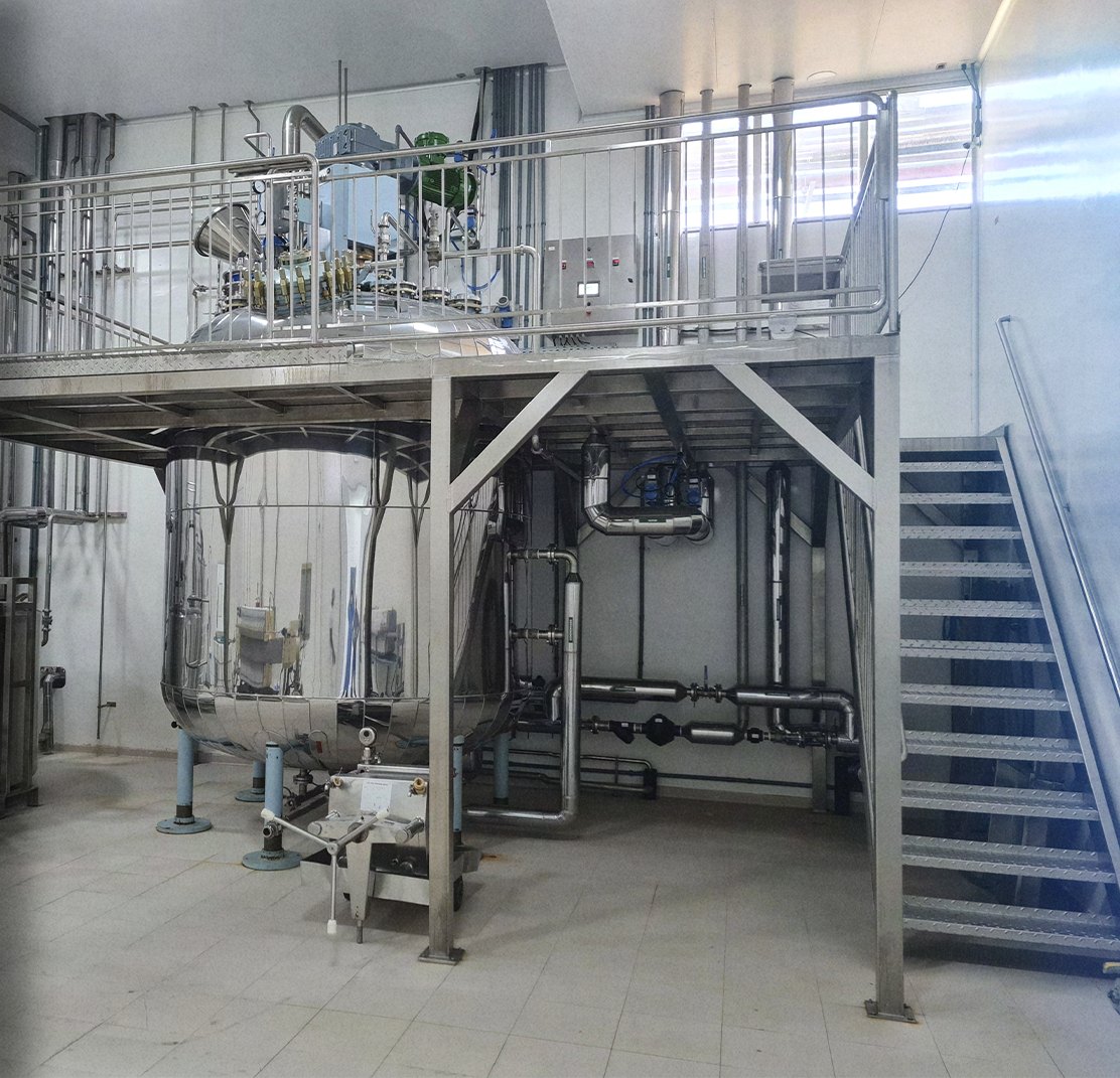 Estrutura/sistema industrial em aço inox fabricado pela Faccinox